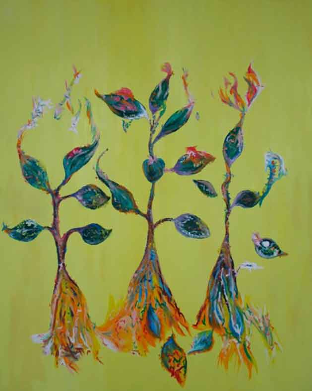 Plantes abstraites, 2018, huile sur toile