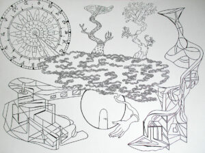 Sans-titre, 2023, encre sur papier, 48 x 36,1 cm