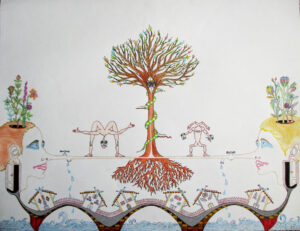 L’arbre du délire, 2016, aquarelle et stylo sur papier, 50 x 65 cm