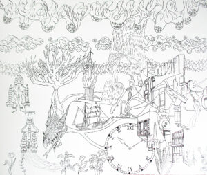 Sans-titre, 2023, encre sur papier, 50 x 60,1 cm
