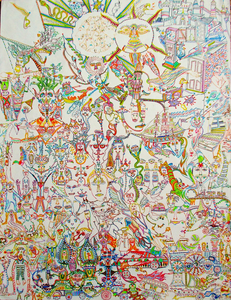 La petite évasion, 2016, feutre sur papier, 50 x 65 cm