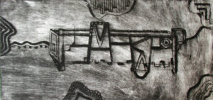 Sans-titre, 2020, gravure à l’eau forte, 32 x 16 cm