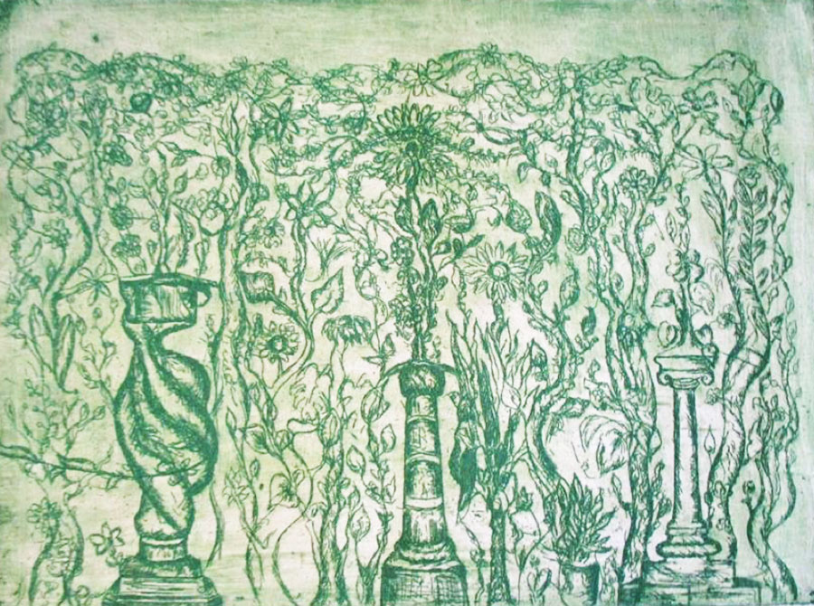 Sans-titre, 2018, gravure à l’eau forte, 32 x 22,7 cm