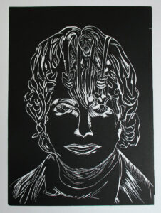 Le cri de la vie, 2023, linogravure, 21,2 x 29 cm.