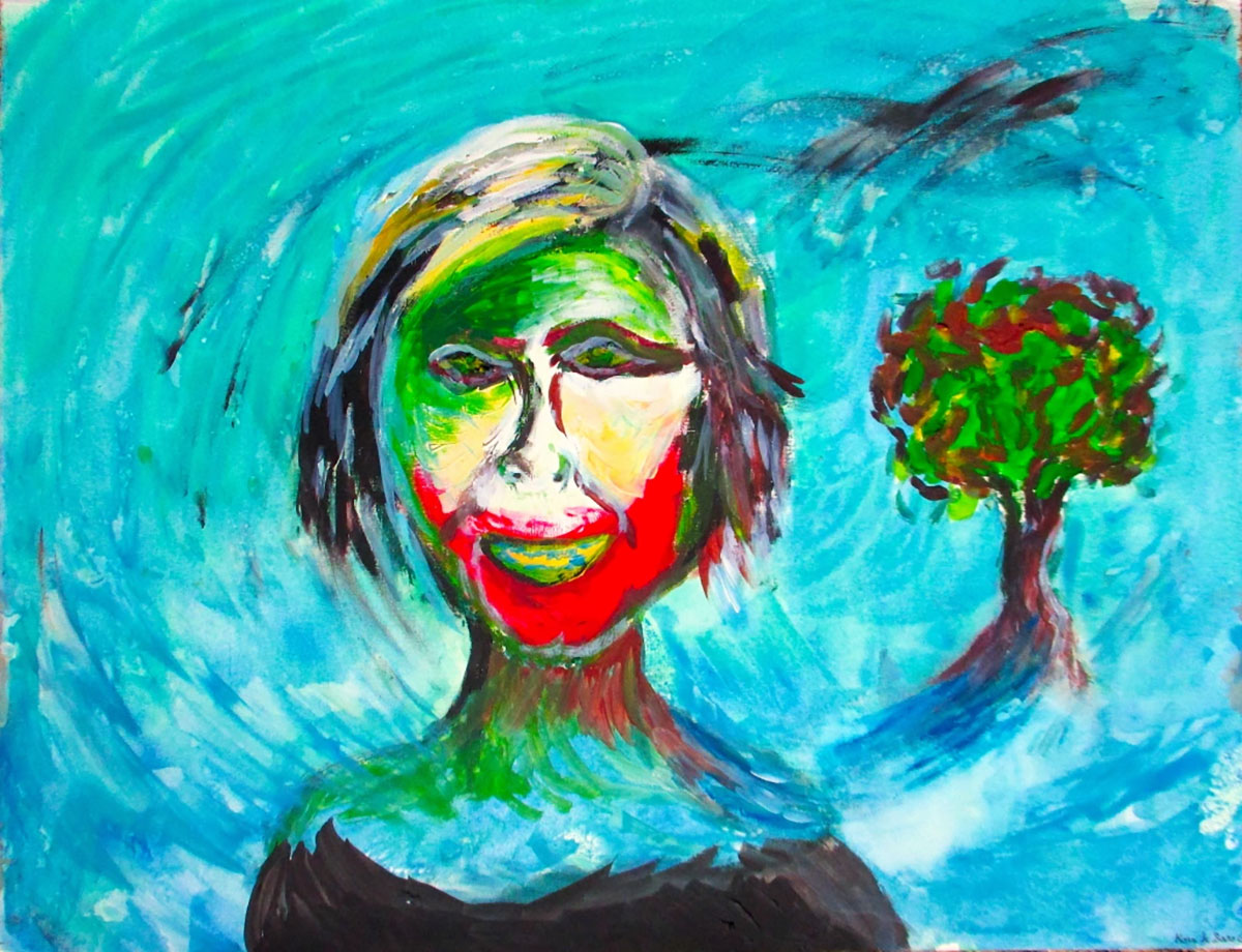 Portrait, 2021, gouache sur papier, 50 x 65 cm