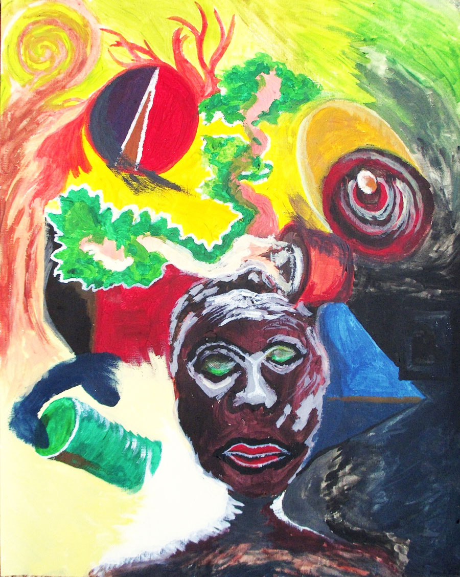 Portrait, 2021, gouache sur papier, 50 x 65 cm