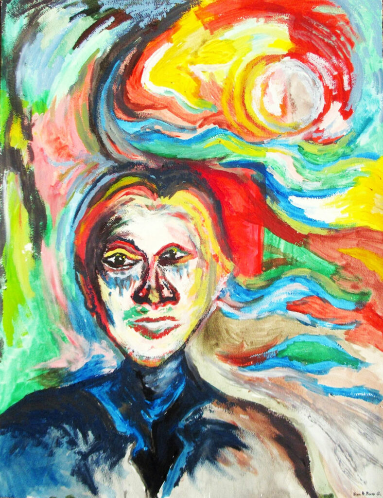 Chagrin, 2021, gouache sur papier, 50 x 65 cm.