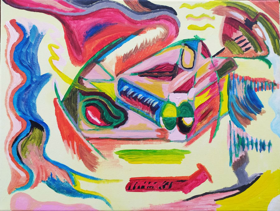 Sans-titre, 2021, acrylique sur toile, 30 x 40 cm