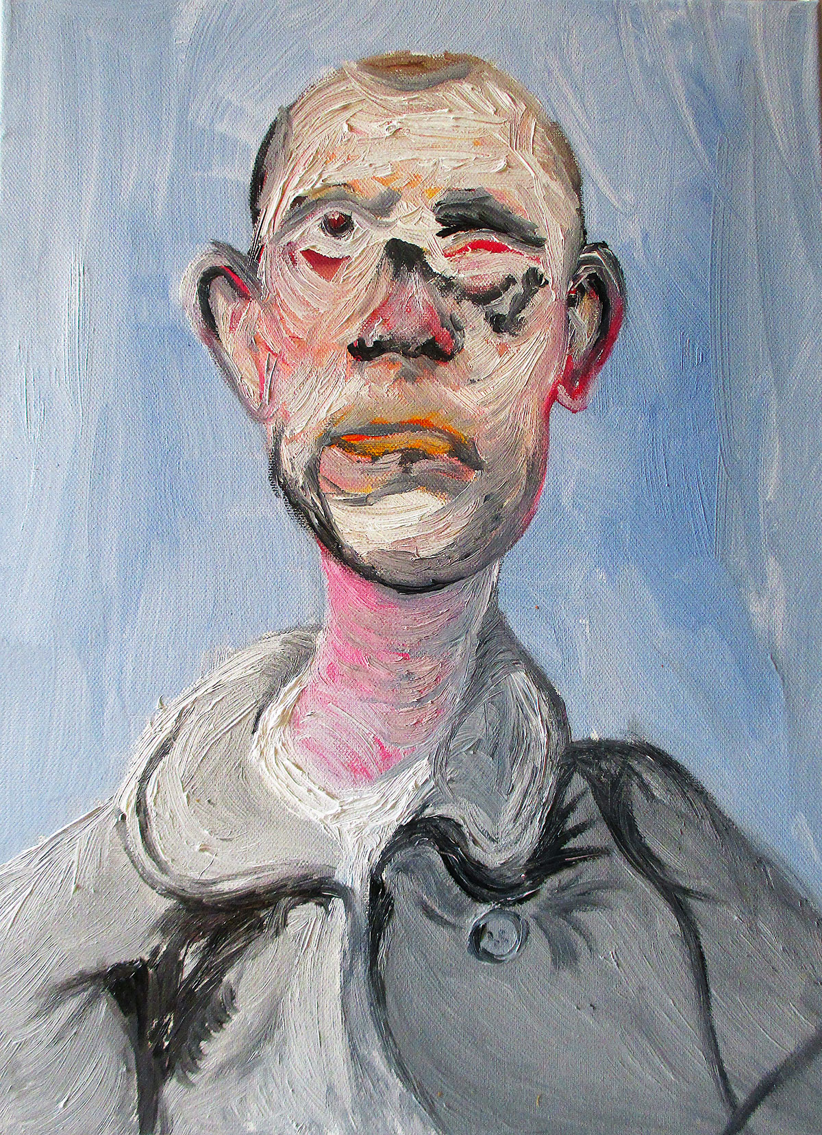 Gueule cassée III, 2023, huile sur toile, 30 x 40,5 cm.