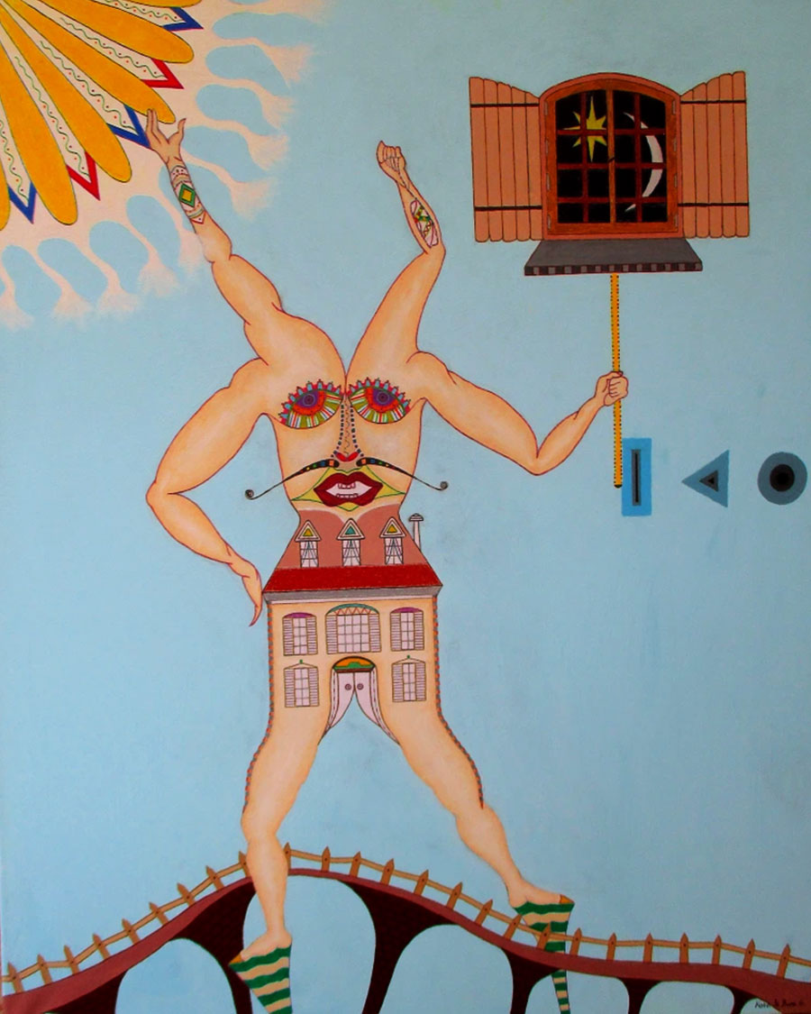 La maison, 2016, acrylique et pastel sur toile.
