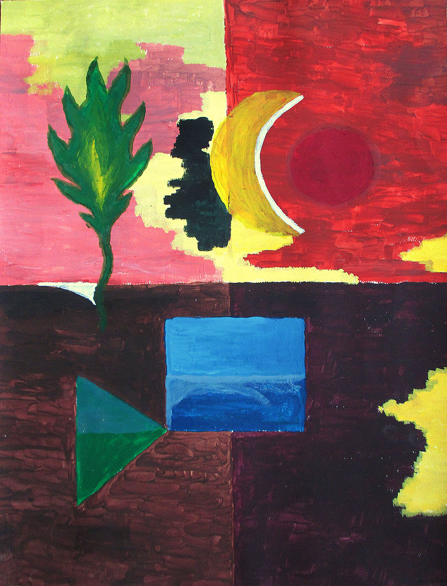La plante cosmique, 2021, gouache sur papier, 50 x 65 cm