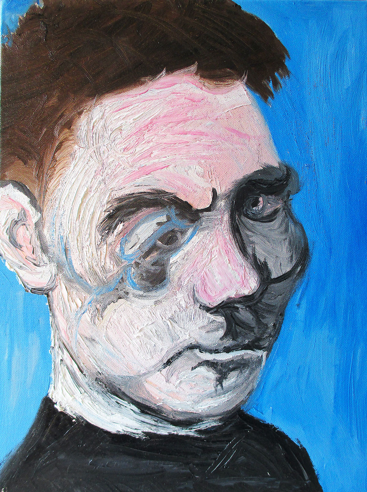 Gueule cassée, 2023, huile sur toile, 30 x 40,5 cm.