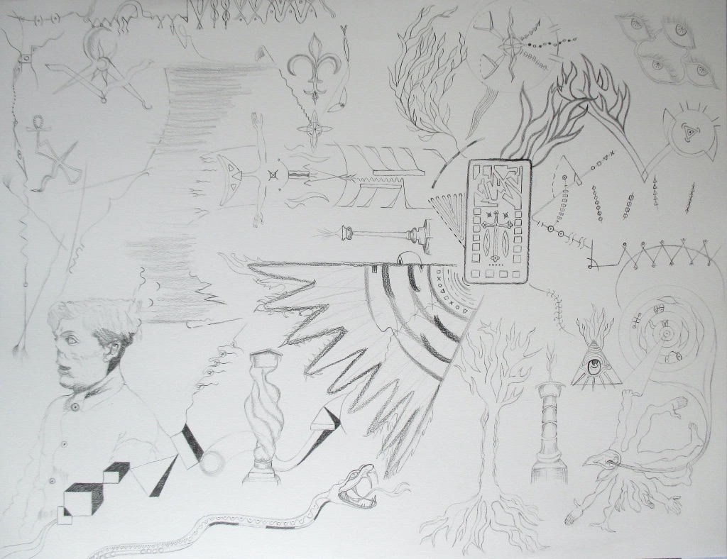 Abstraction d’une gueule cassée, 2023, graphite et mine de plomb sur papier, 50 x 65 cm.