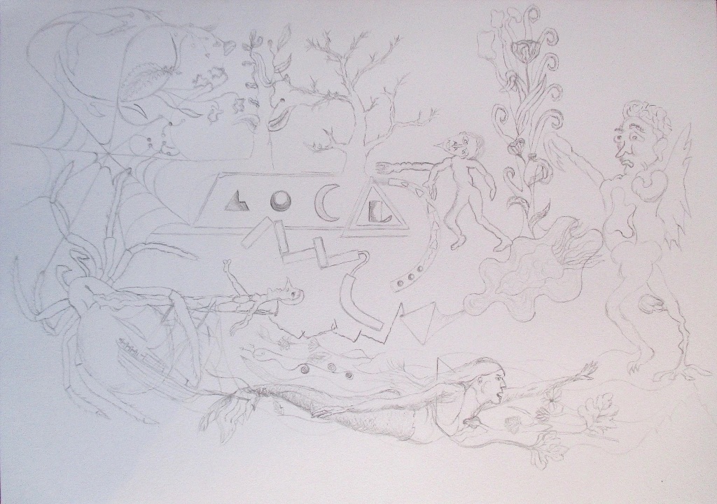 Narration perdue, 2021, crayon sur papier, 42 x 29,5 cm.