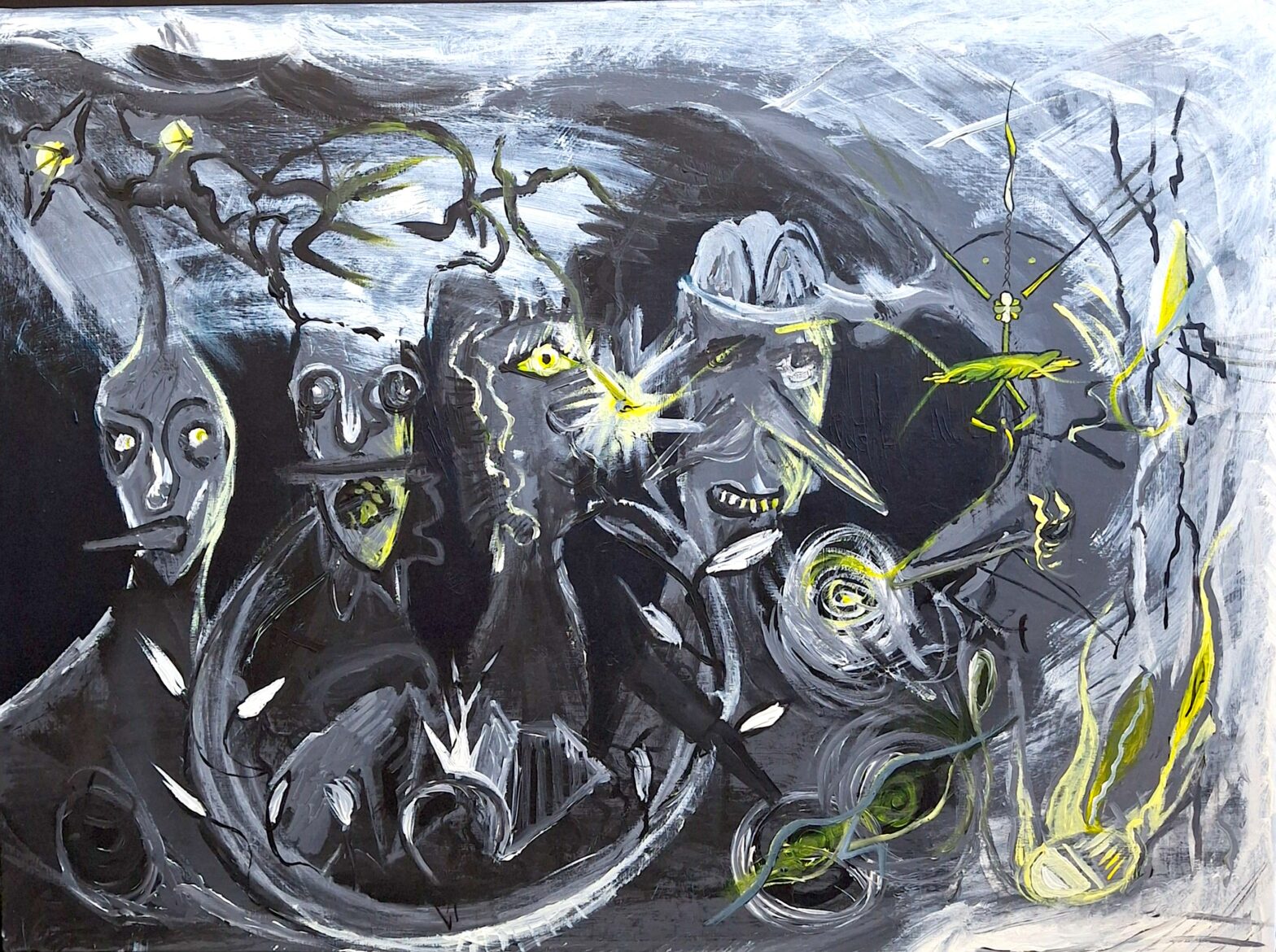 Inconscience de l'expressivité obscure, 2025, acrylique sur toile, 72,5 x 54 cm.