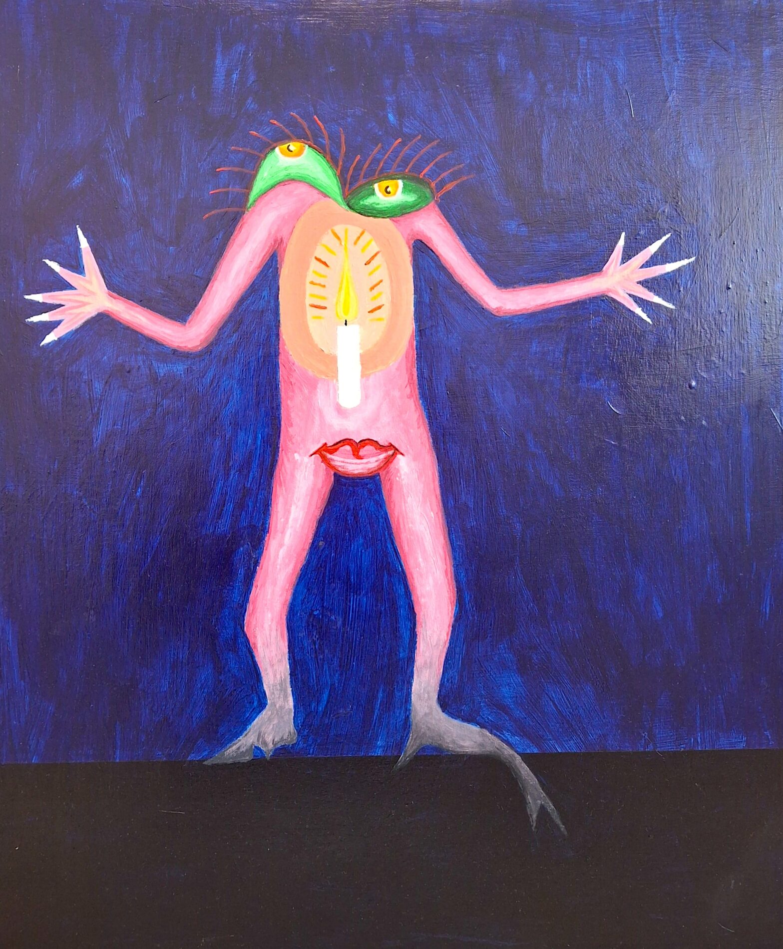 Créature du néant, 2025, acrylique sur toile, 50 x 60 cm.