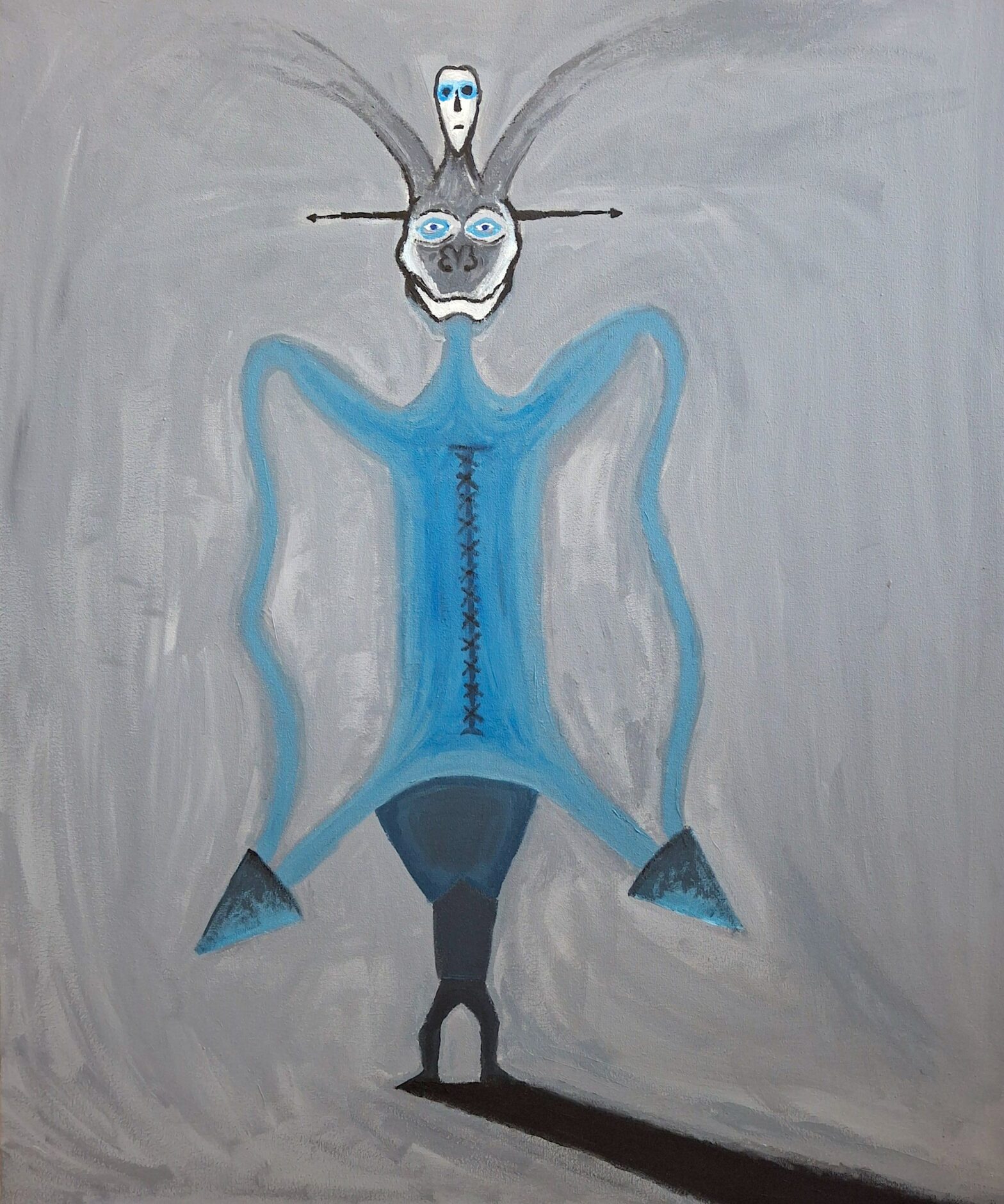 Créature absurde, 2025, acrylique sur toile, 54 x 65 cm.