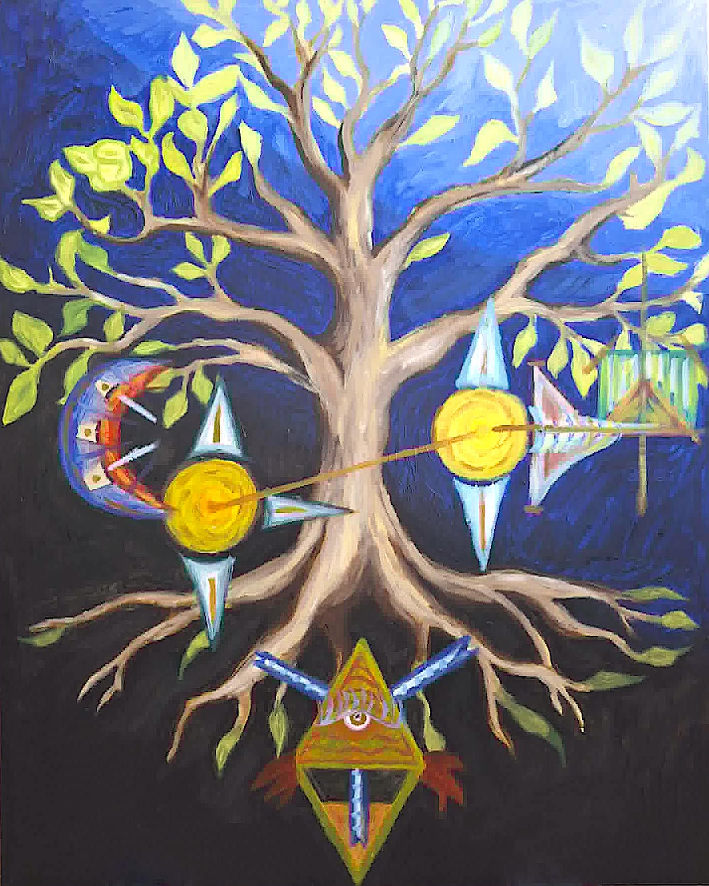 Végétalisation abstraite, 2026, huile sur bois, 75 x 60 cm.