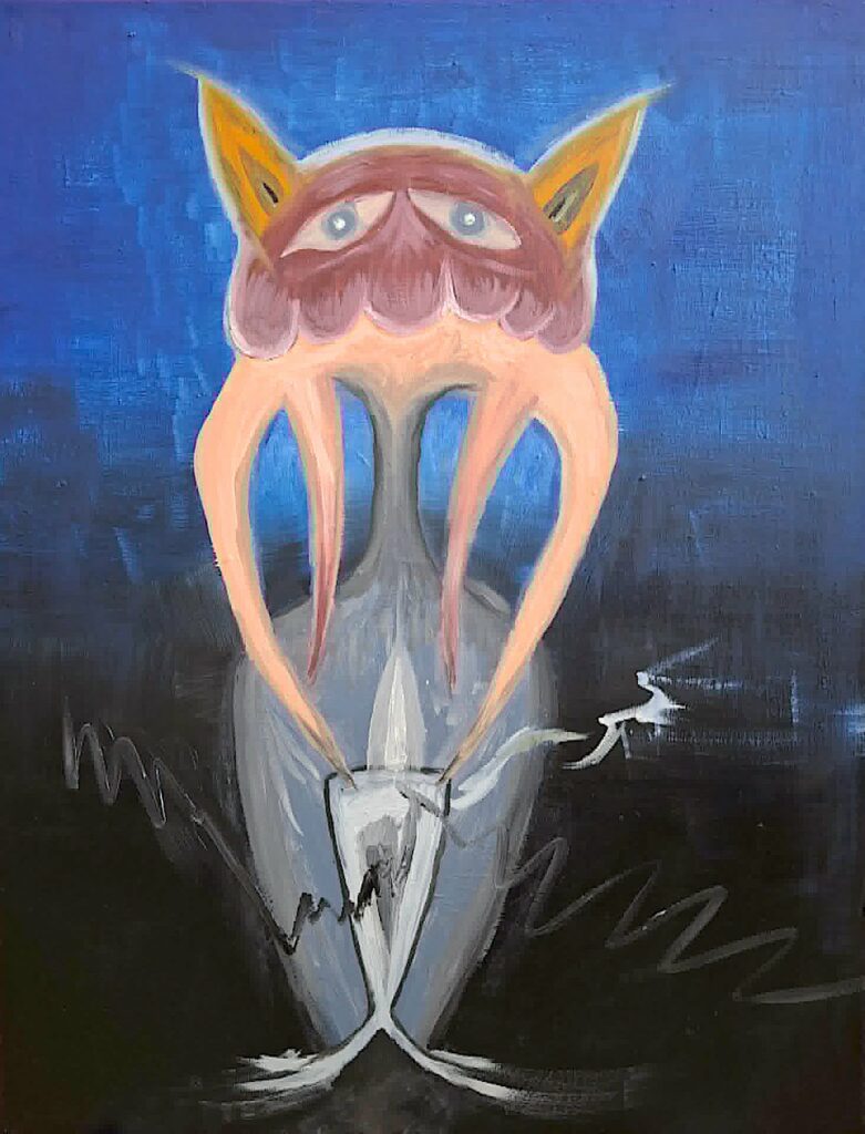 Créature du néant, 2026, huile sur toile, 65 x 50 cm.